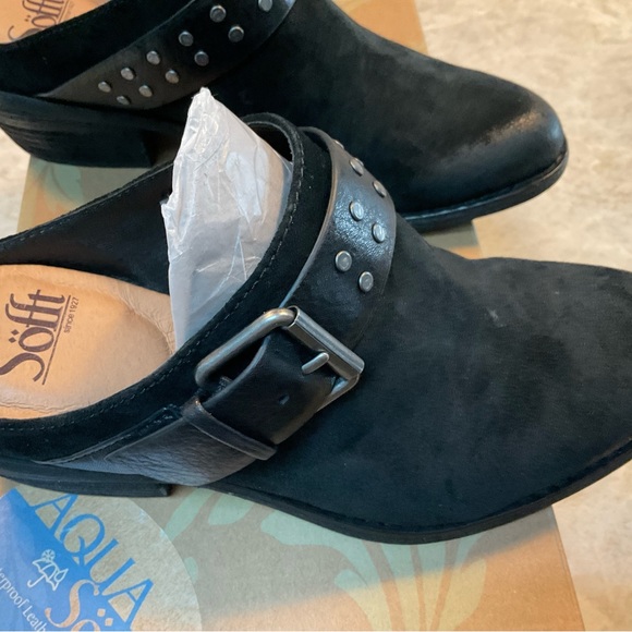Sofft Adena Western Inspired Clog Black Suede NWT - Picture 8 of 8